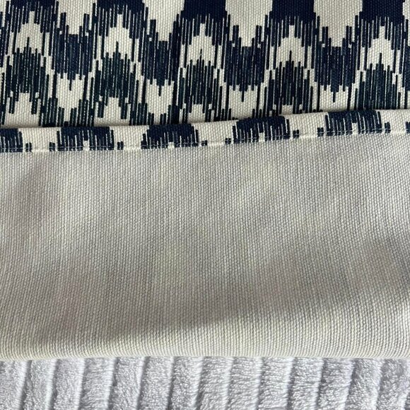 Max Studio Home Navy Blue & White Farmhouse Style Table Runner W/Fringe Ends - Picture 5 of 8